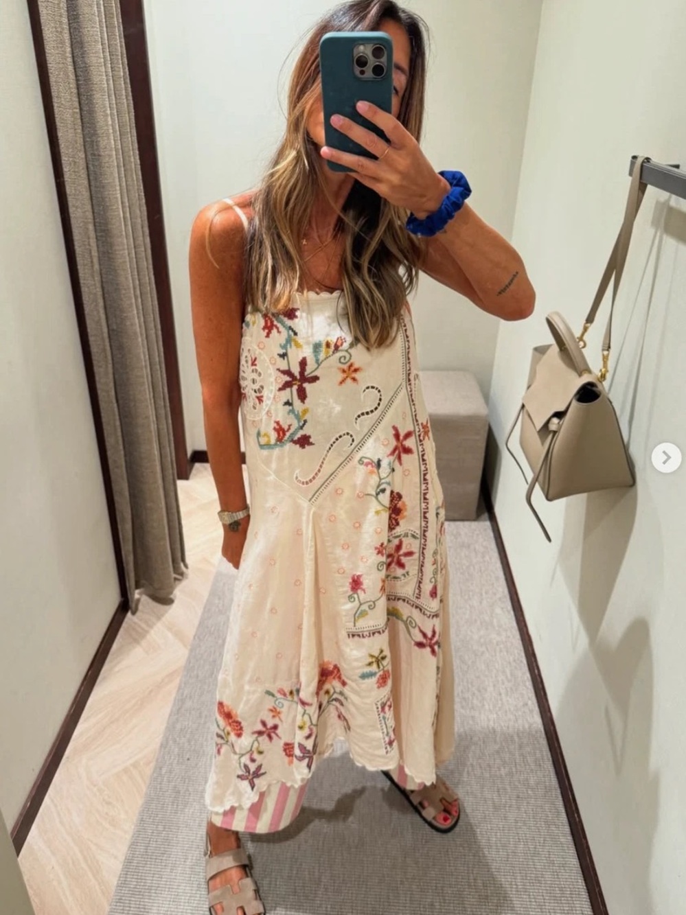 NWT Zara ZW Collection Asymmetric Floral Embroidered Dress XS - Picture 7 of 11